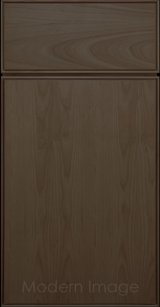 Dallas Beachwood stain slim shaker cabinet, featuring narrow stiles, rails, and a distinct groove around the flat panel.